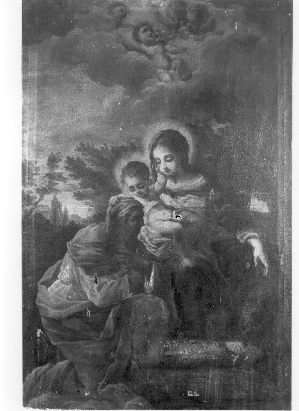 Sant'Anna con la Madonna e Gesù Bambino (dipinto) - ambito Italia centrale (sec. I)