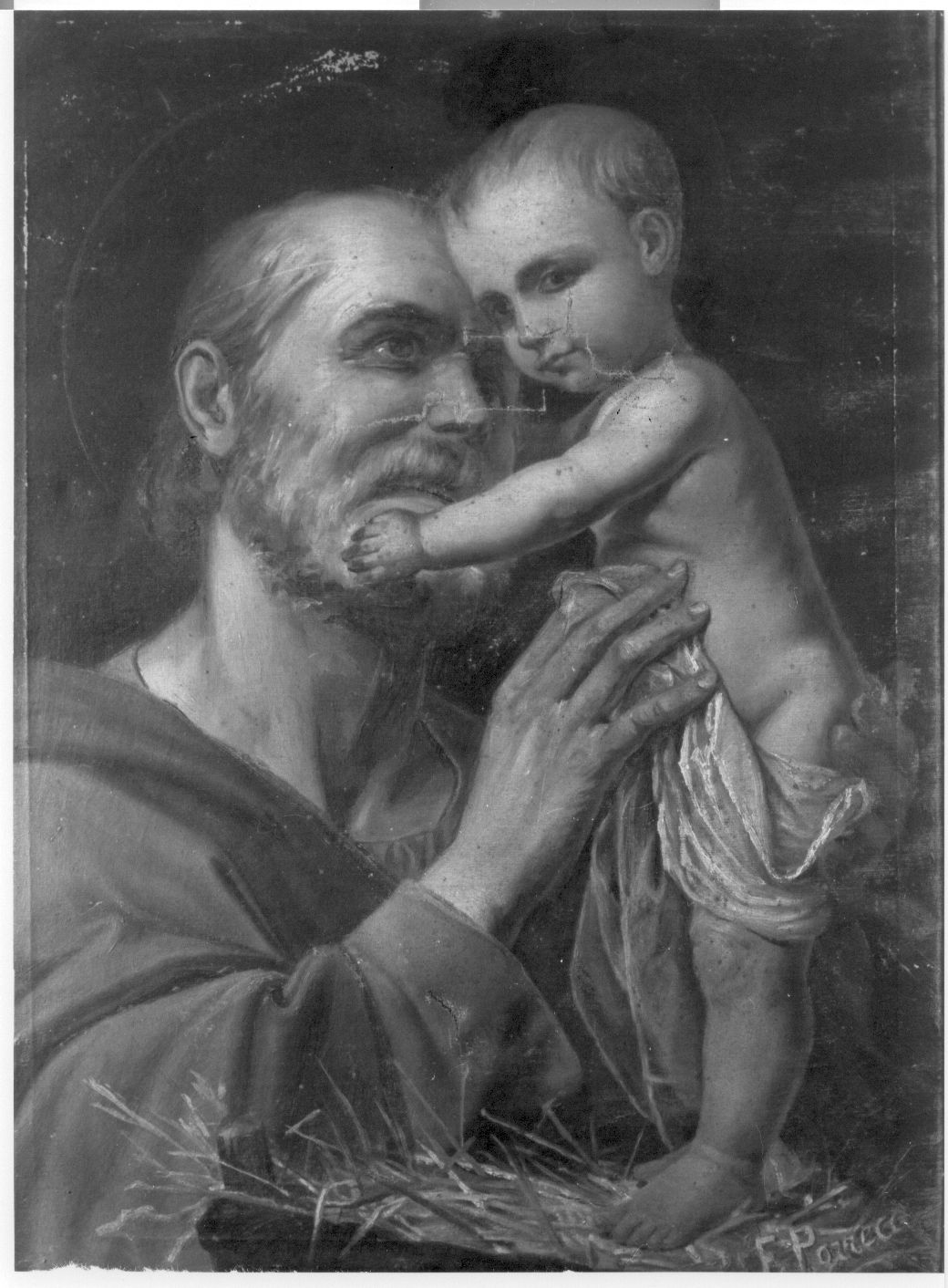 San Giuseppe con il Bambino (dipinto) di Porreca F (attribuito) (sec. I)