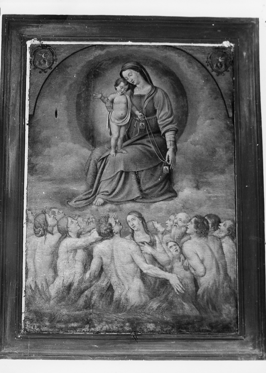 MADONNA CHE INTERCEDE PER LE ANIME DEL PURGATORIO (pala d'altare) - ambito Italia centrale (sec. XIX)