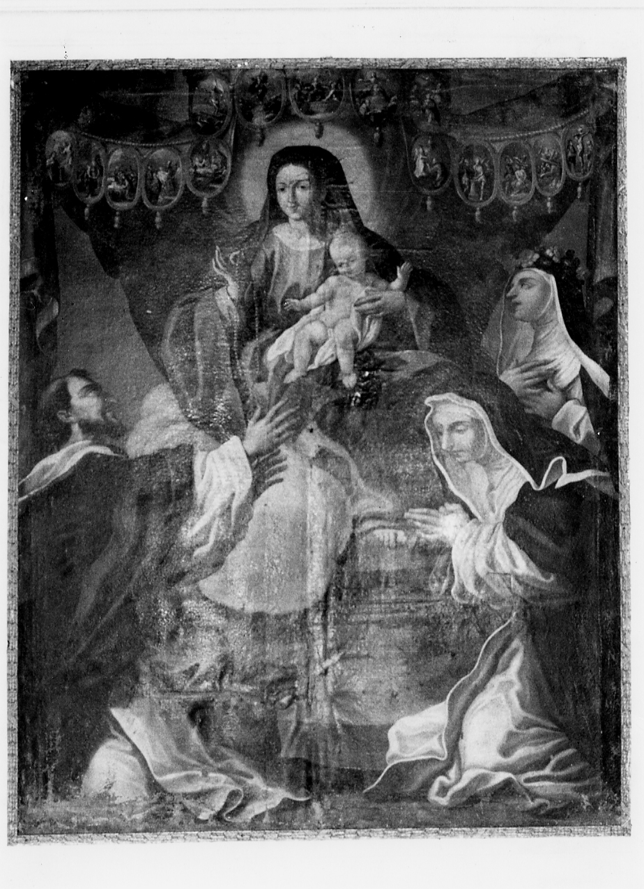 Madonna del Rosario e Santi (dipinto, opera isolata) - ambito Italia centrale (sec. XVIII)