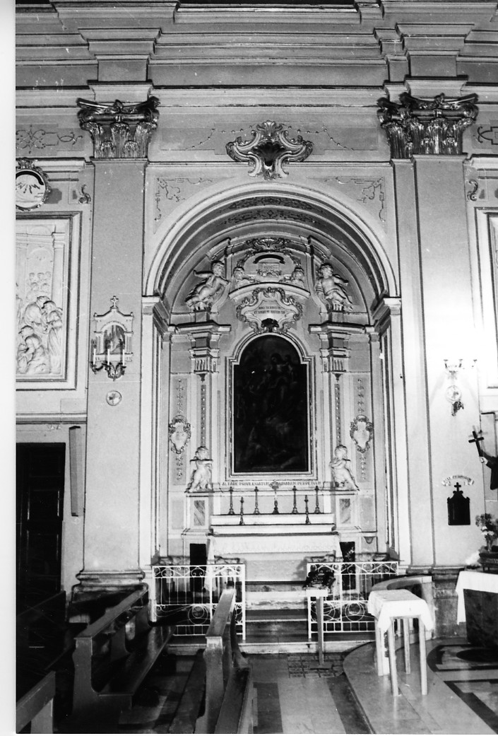 elementi architettonici con motivi decorativi e medaglioni, festoni, angioletti (alzata) - ambito Italia centrale (seconda metà sec. XVIII)