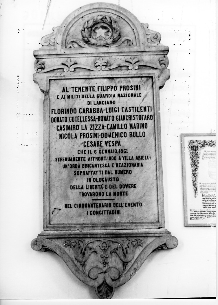 lapide commemorativa, opera isolata - ambito Italia centrale (sec. XIX)