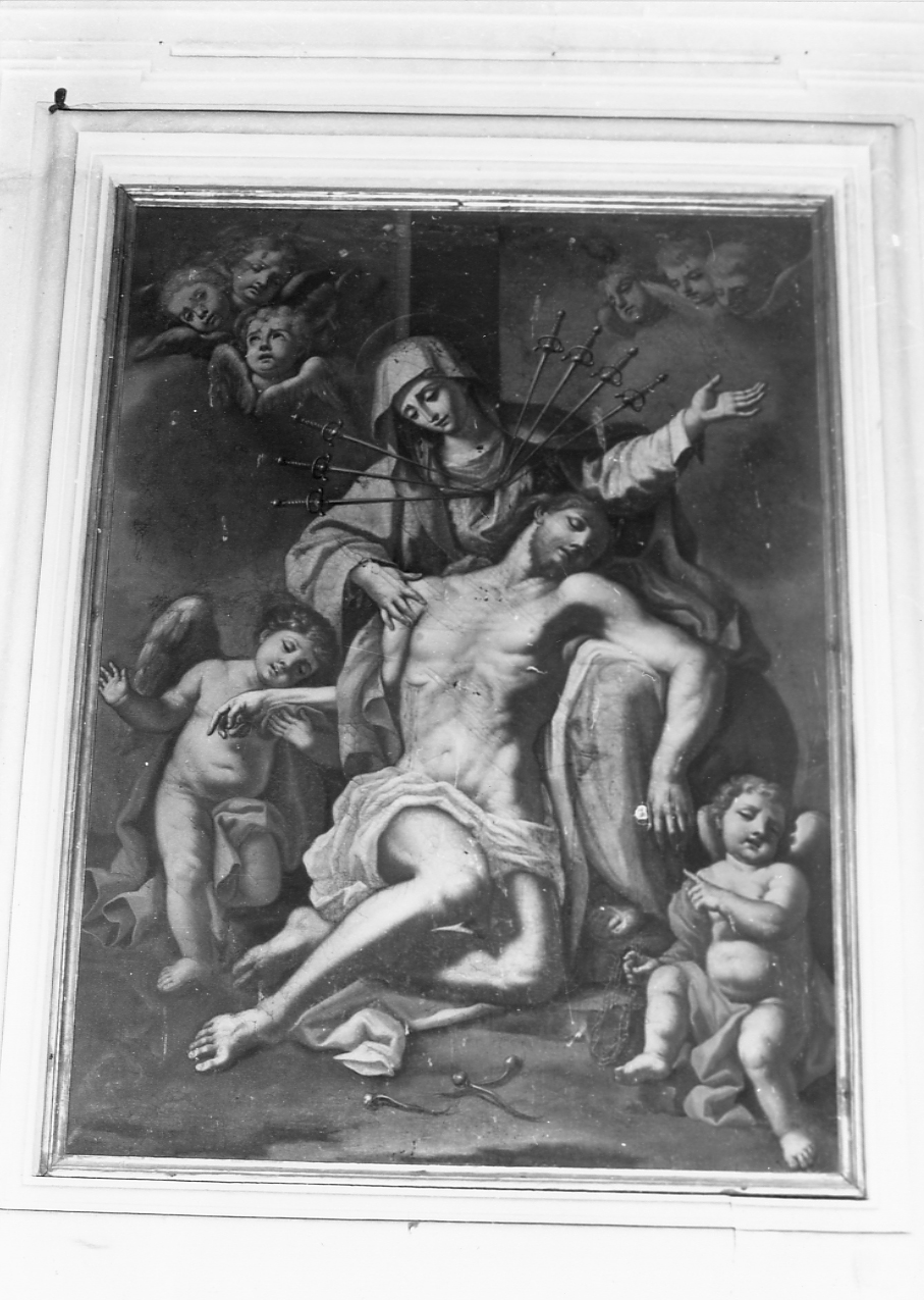 Madonna Addolorata con Cristo morto (dipinto) - ambito Italia centrale (sec. XVIII)