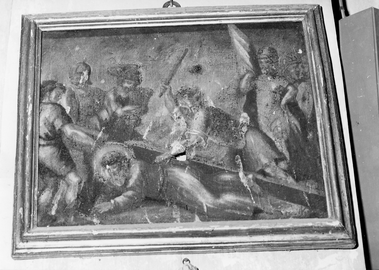 Stazione IX: Gesù cade sotto la croce la terza volta (dipinto) - ambito abruzzese (sec. XVIII)
