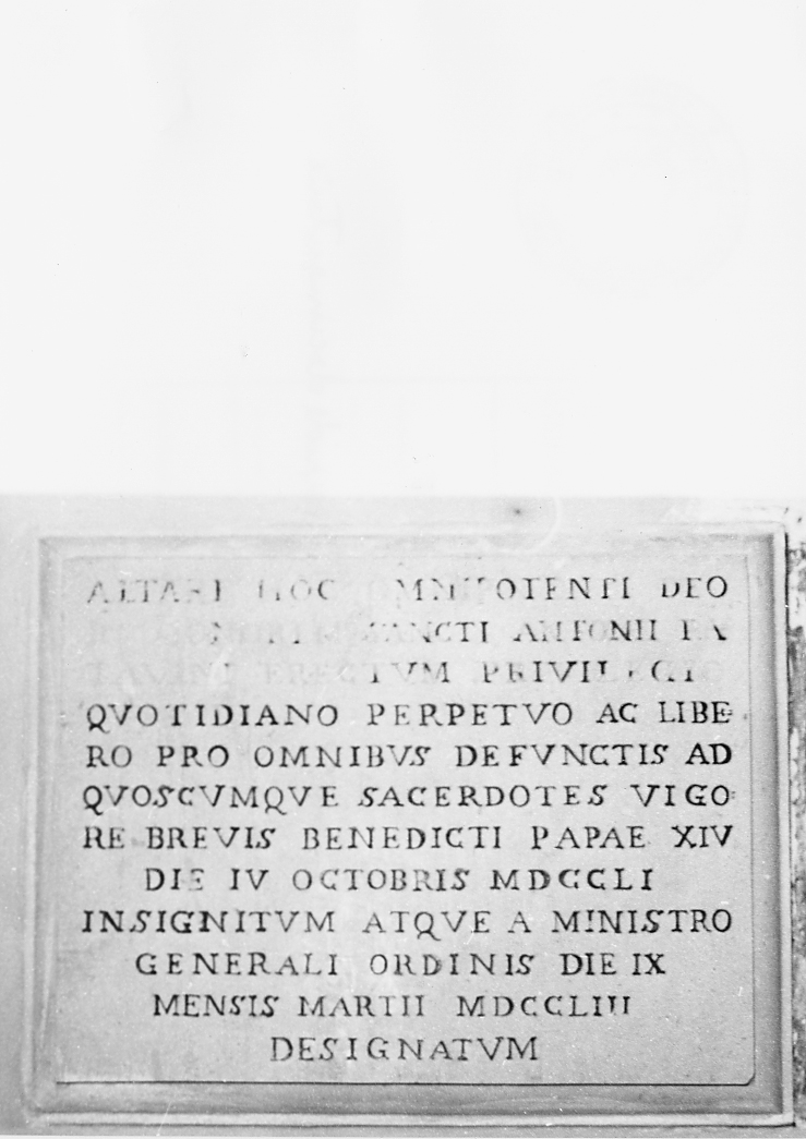 lapide documentaria, opera isolata - ambito abruzzese (sec. XVIII)