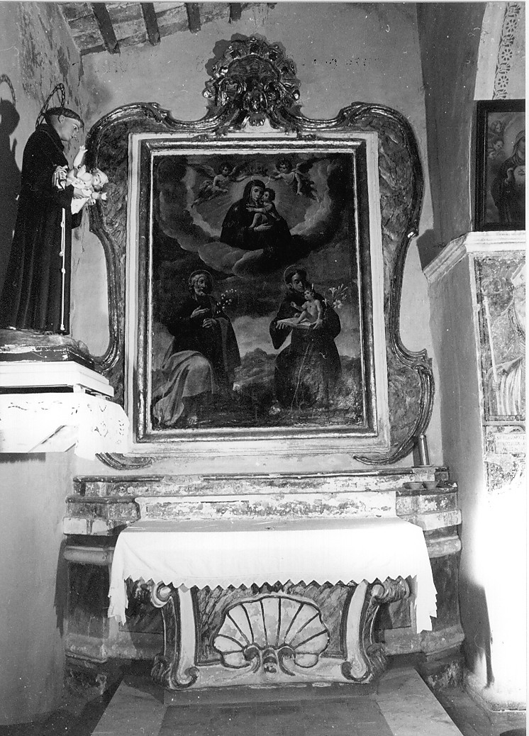 Madonna con Bambino in gloria tra S. Giuseppe e S. Antonio da Padova (dipinto) - ambito abruzzese (sec. XVII)