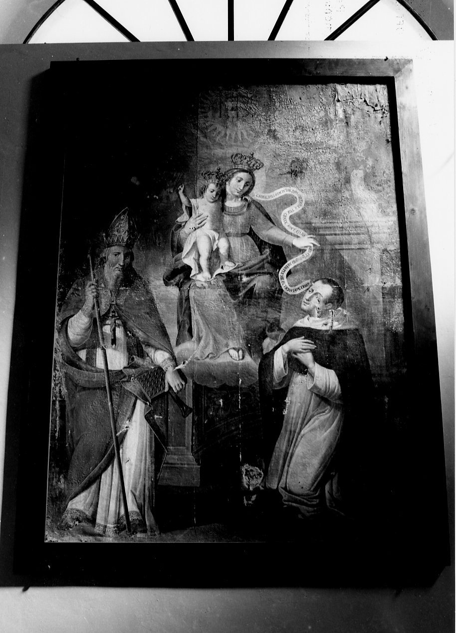 Madonna con Bambino tra San Giacinto e San Domenico (dipinto, opera isolata) di De Benedictis Francesco Maria (attribuito) (sec. XIX)