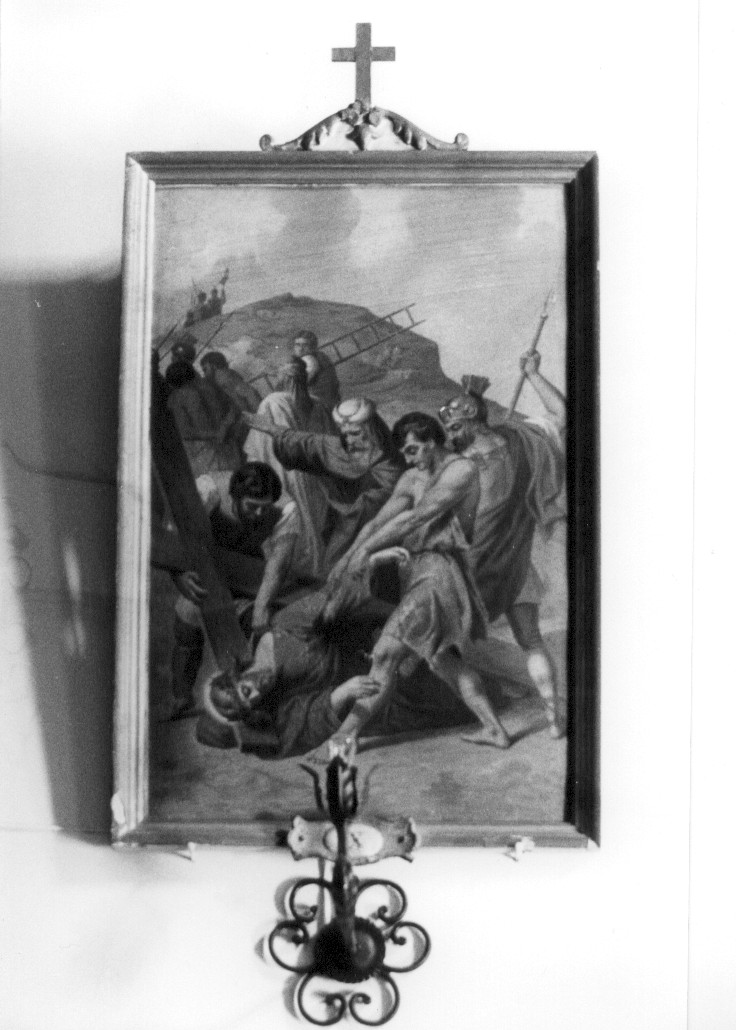 Gesù cade sotto la croce la terza volta (dipinto) - ambito Italia centrale (seconda metà sec. XIX)