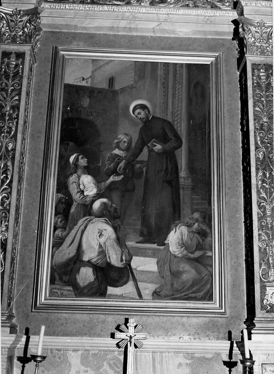 carità di San Filippo Neri (dipinto) di Della Monica Gennaro (sec. XIX)
