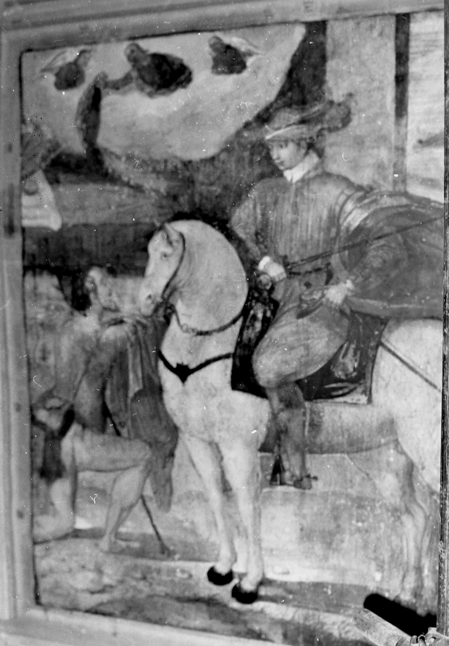 Il dono del mantello (dipinto, opera isolata) - ambito abruzzese (sec. XVII)