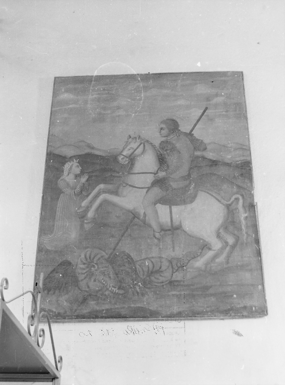 San Giorgio e la principessa (dipinto, opera isolata) - ambito Italia centrale (fine/inizio secc. XIX/ XX)