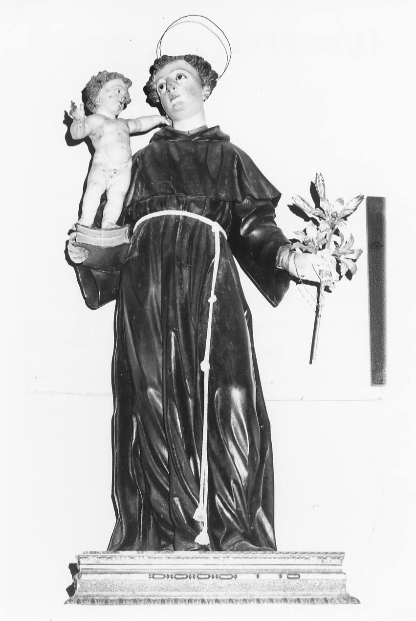 Sant'Antonio da Padova con bambino (gruppo scultoreo, opera isolata) - ambito Italia centro-meridionale (sec. XIX)