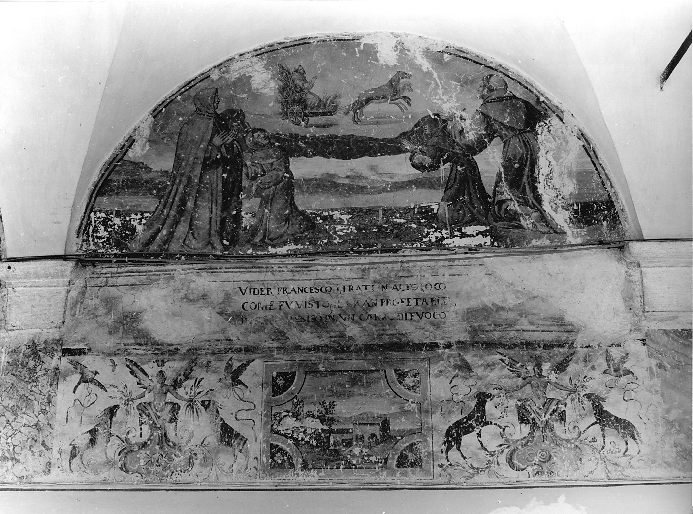 apparizione di San Francesco d'Assisi sul carro di fuoco (dipinto) - manifattura abruzzese (sec. XVII)