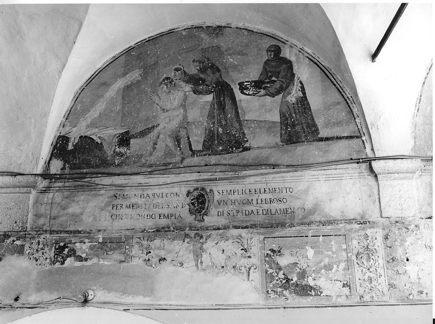 San Francesco d'Assisi e il lebbroso (dipinto) - manifattura abruzzese (sec. XVII)