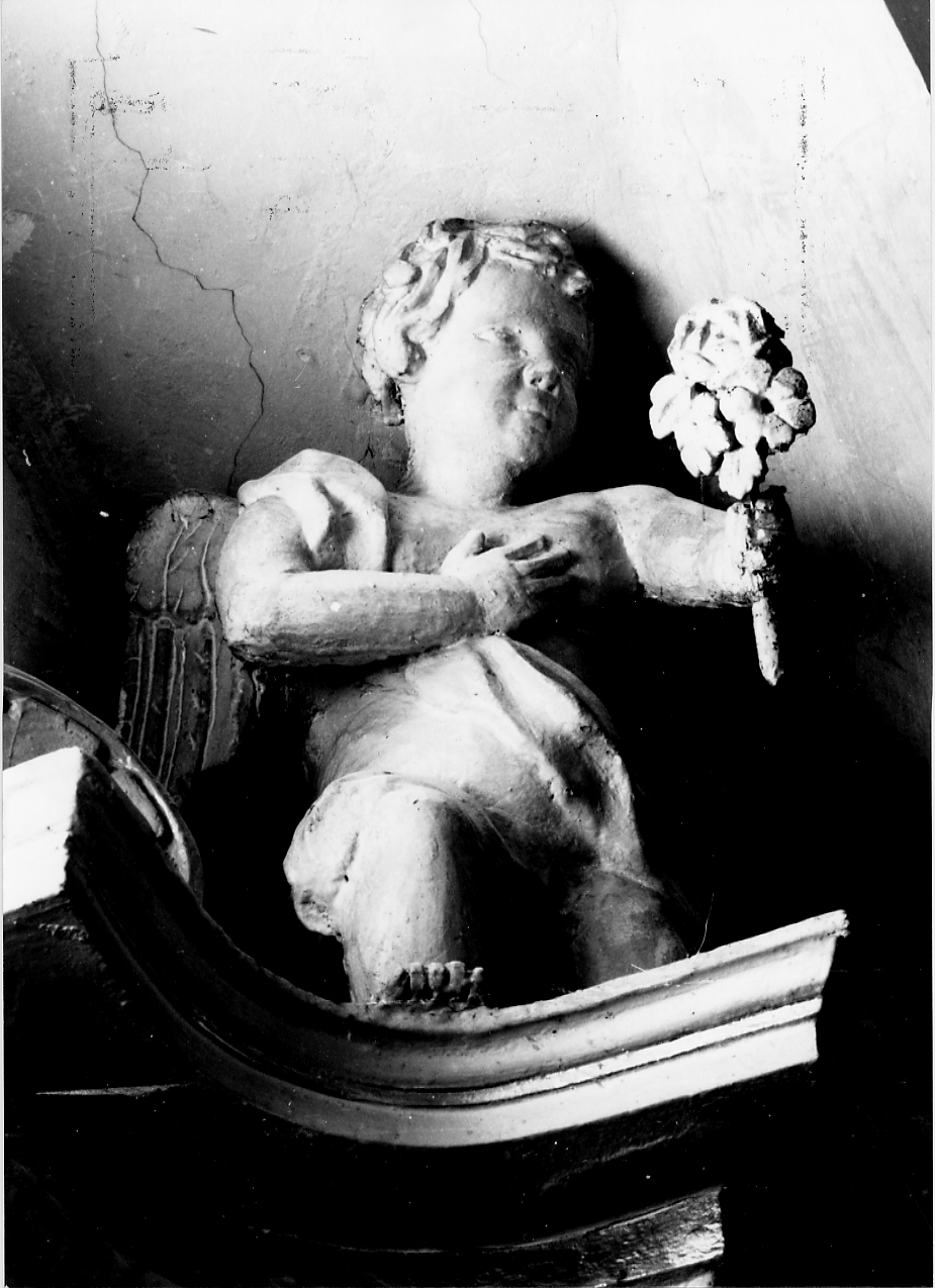 angioletto reggisimbolo (scultura, serie) - ambito abruzzese (sec. XVIII)