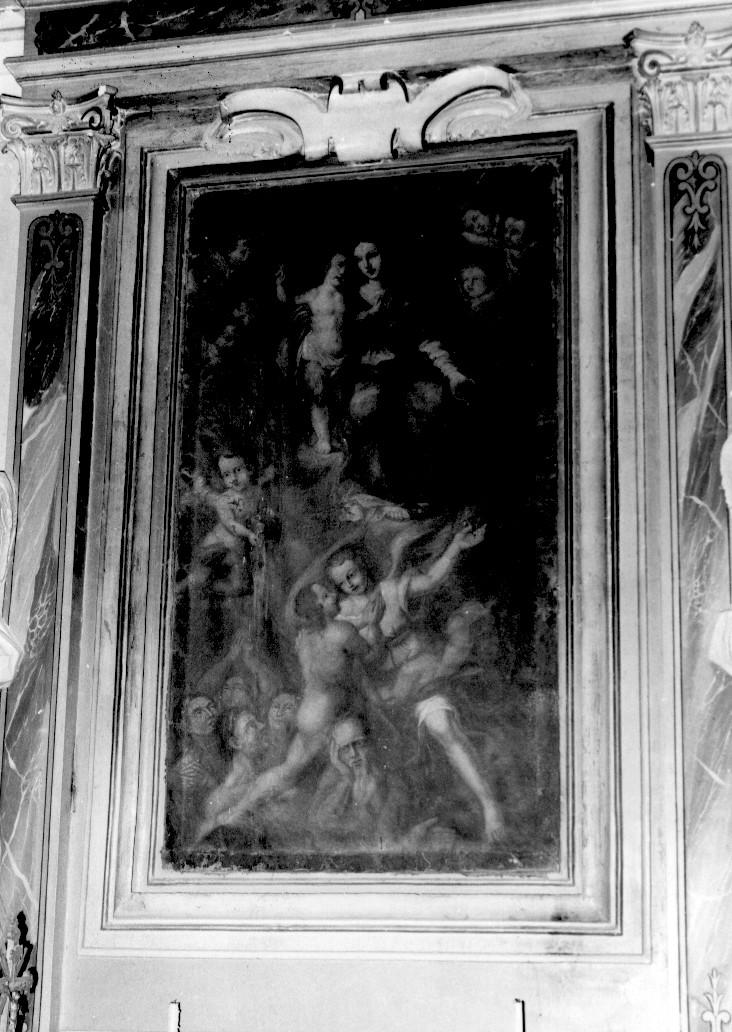 Madonna che intercede per le anime del purgatorio (dipinto, opera isolata) - ambito Italia centrale (sec. XVI)