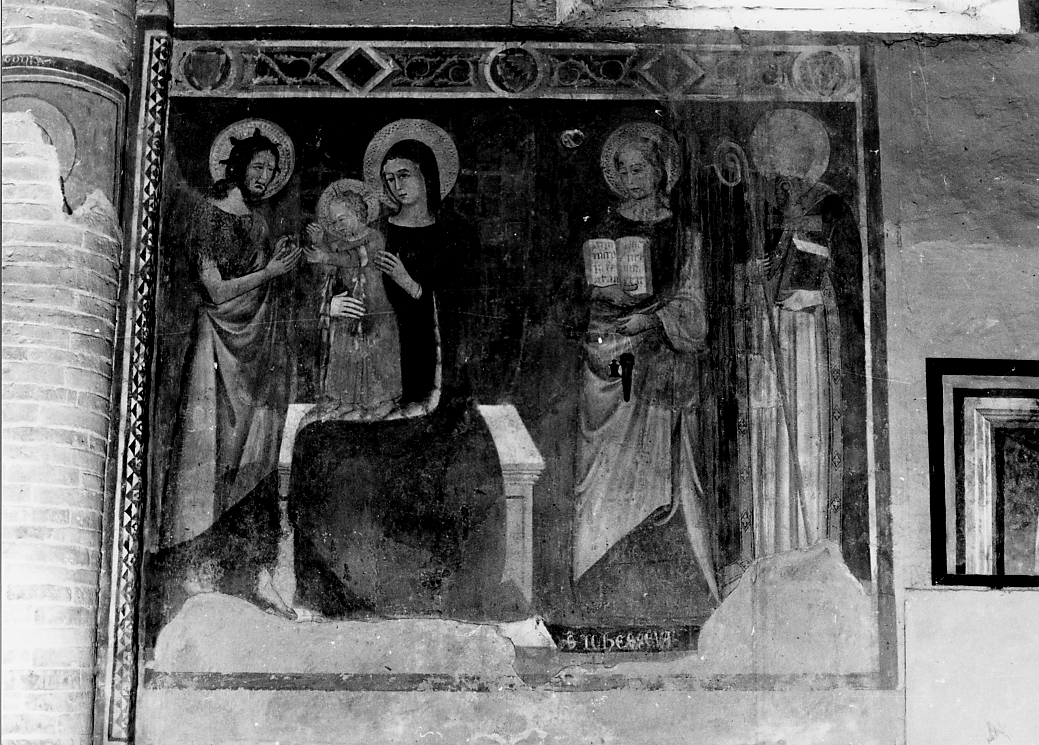 Madonna del cardellino e santi (dipinto, opera isolata) - ambito abruzzese (fine sec. XIV)