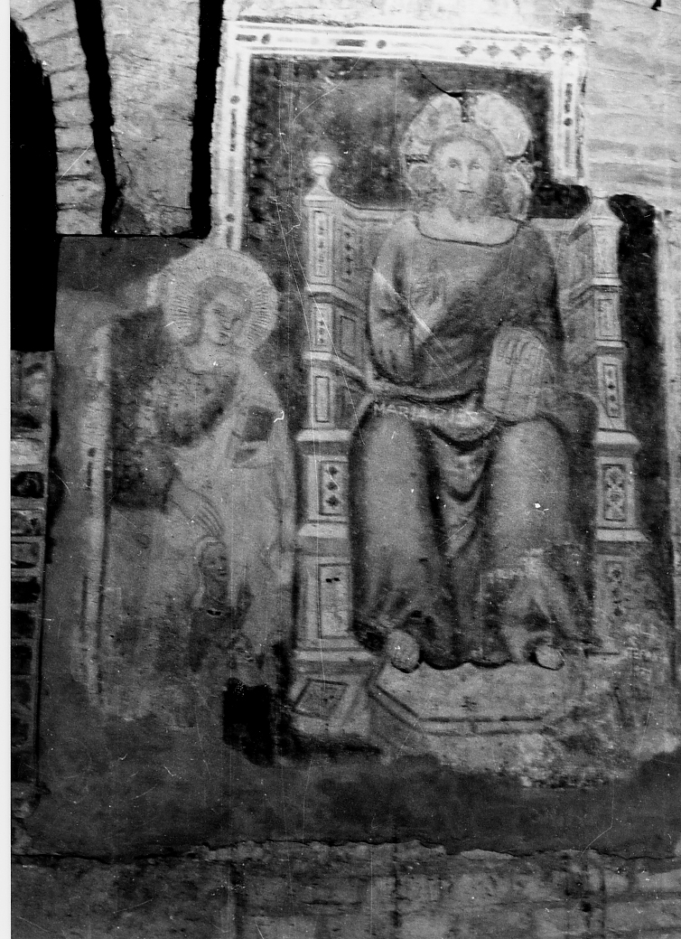 Cristo in trono, Santa (dipinto, opera isolata) - ambito Italia centrale (fine sec. XIV)