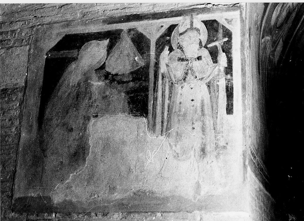 Madonna e Santo vescovo (dipinto, opera isolata) - ambito abruzzese (metà sec. XIV)