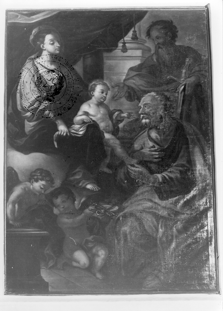 Madonna con Bambino, San Pietro, San Paolo (dipinto) - ambito Italia centrale (sec. XVIII)