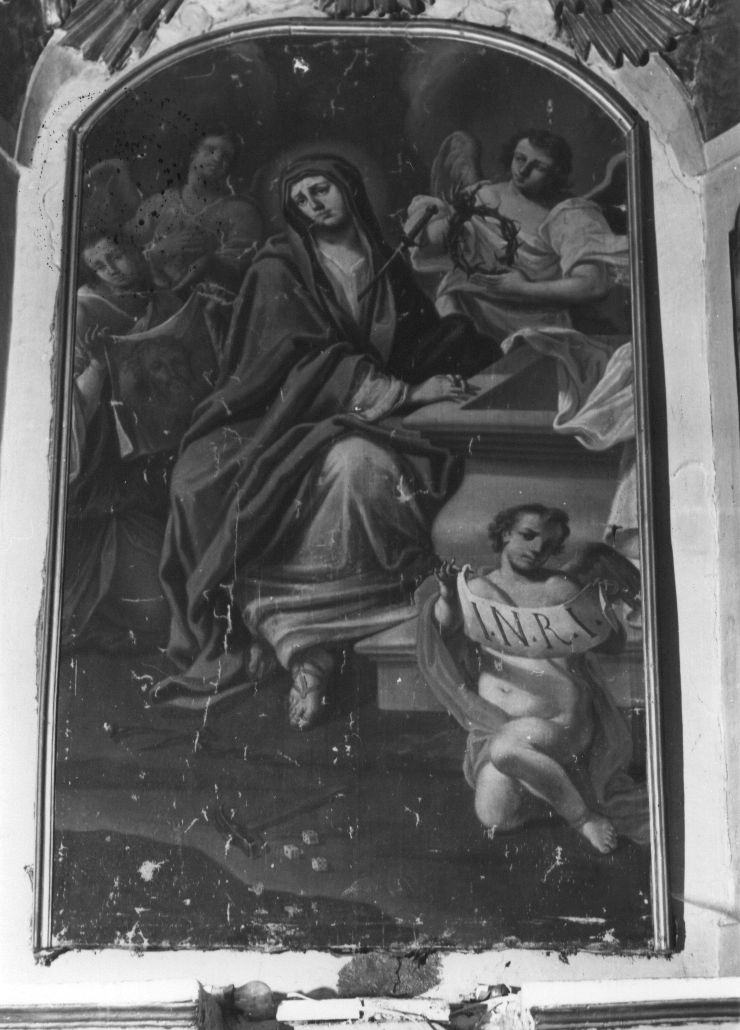 Madonna Addolorata con simboli della Passione (dipinto) di Arfani Domenico (sec. XVIII)