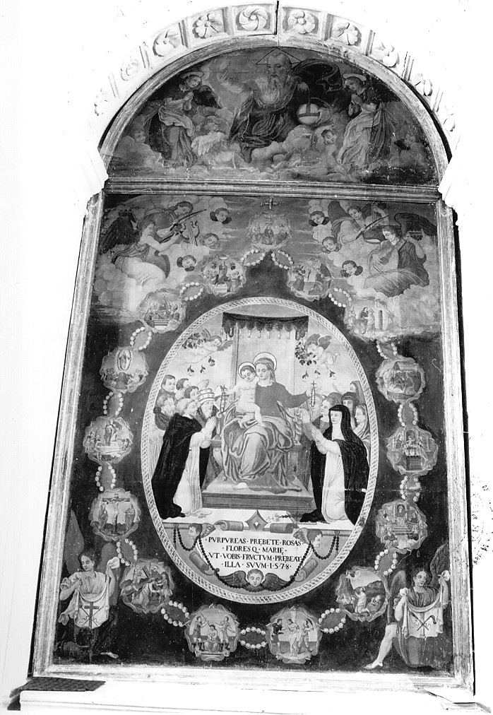 Madonna del Rosario e genesi (dipinto, opera isolata) - ambito abruzzese (sec. XVI)