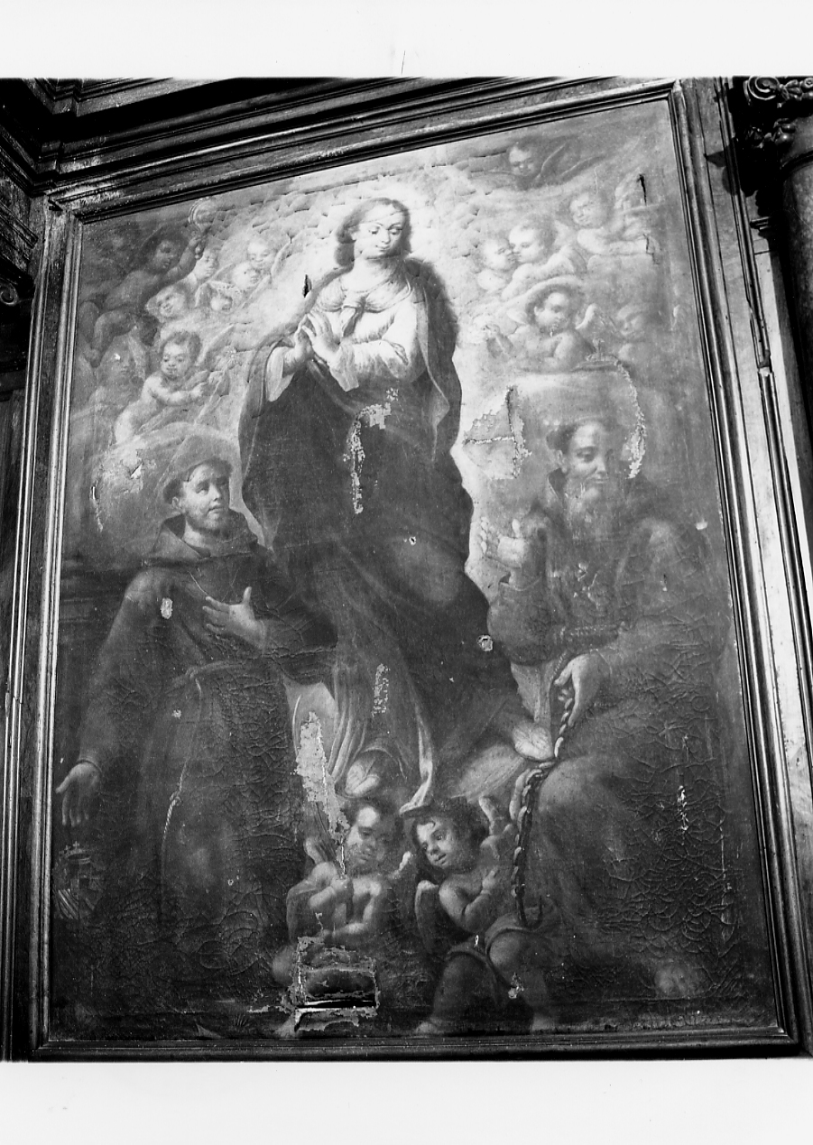 Madonna Immacolata, Madonna Immacolata e Santi francescani (dipinto, elemento d'insieme) - produzione abruzzese (sec. XVII)