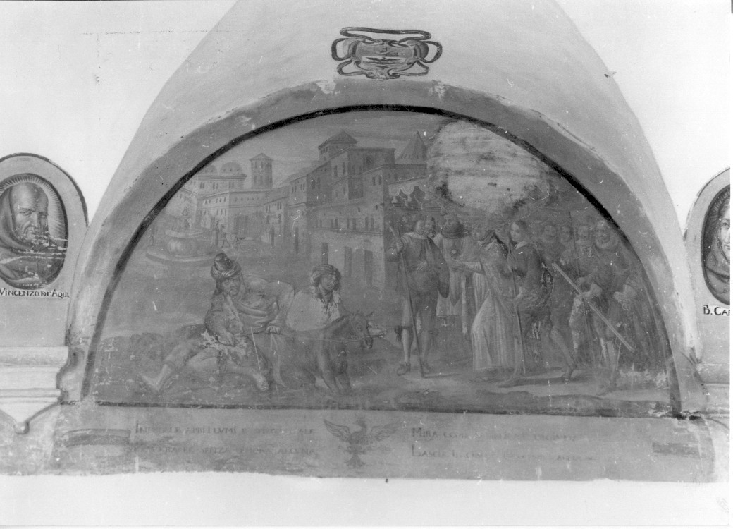 Sant'Antonio da Padova e il miracolo dell' asino (dipinto) - ambito Italia centrale (sec. XVII)