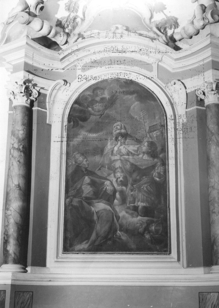 San Sebastiano, San Gregorio Magno e Santo papa (dipinto, opera isolata) - ambito Italia centrale (sec. XVIII)