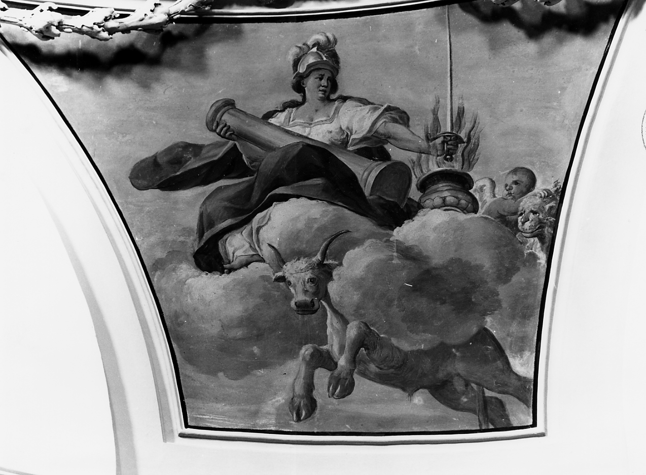 fortezza con simbolo di San Luca: bue (dipinto) di Gamba Paolo (attribuito) (sec. XVIII)