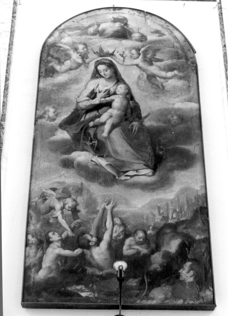 Madonna delle Grazie che intercede per le anime del purgatorio (dipinto) - ambito Italia centrale (sec. XVII)