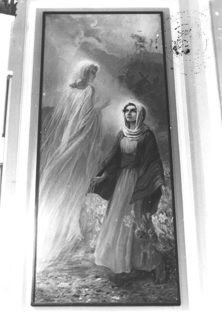 L'Annunciazione, Madonna annunciata, angelo annunciante (dipinto) di Spoltore Federico (metà sec. XX)