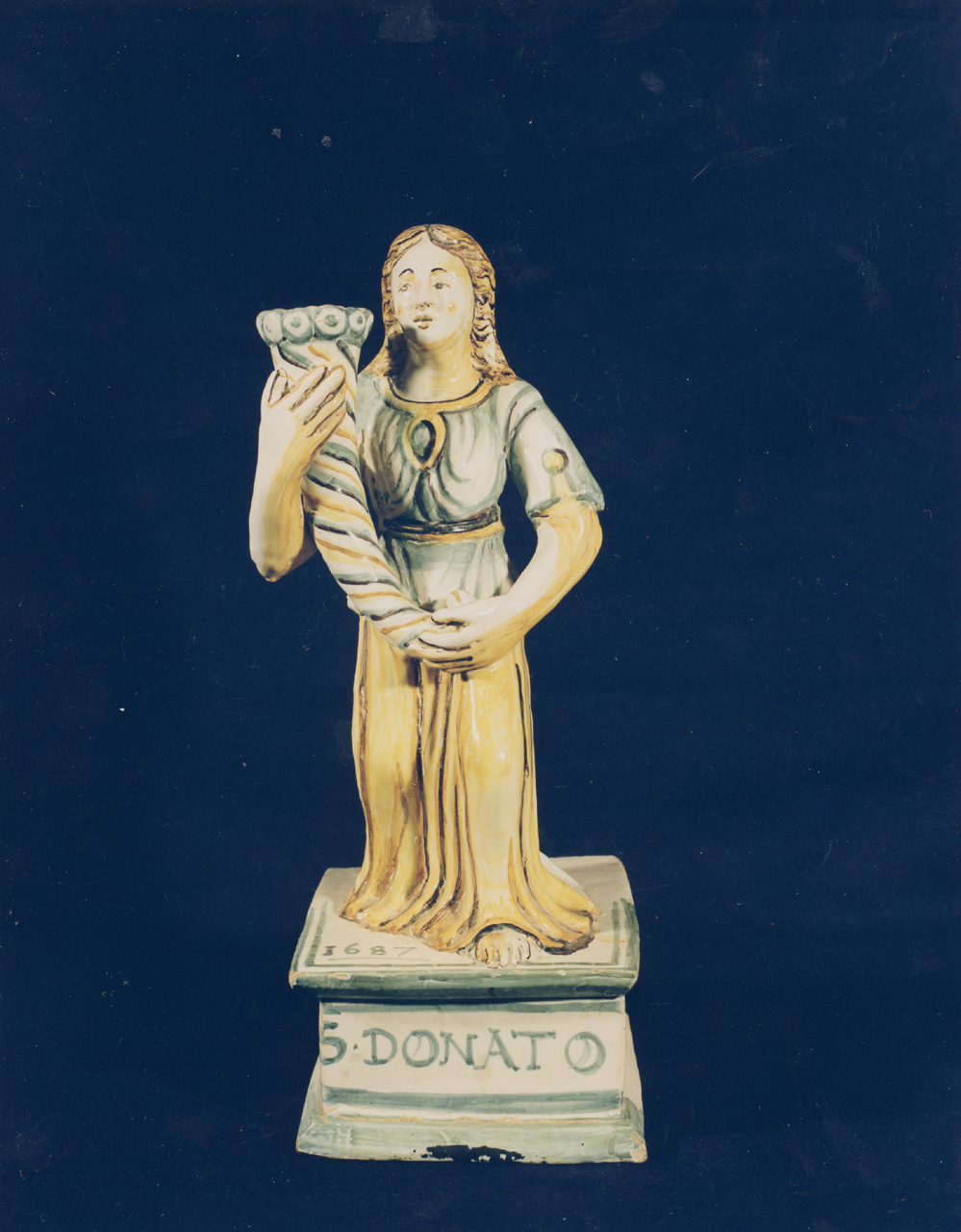 Angelo con cornucopia (candelabro) - manifattura di Castelli (sec. XVII)