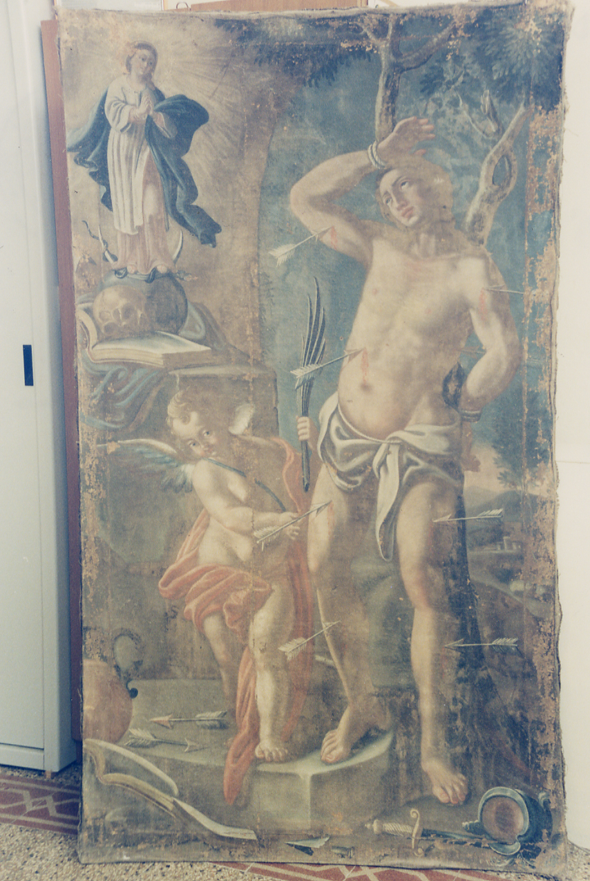 L'Immacolata appare a San Sebastiano (dipinto) - ambito abruzzese (sec. XVII)
