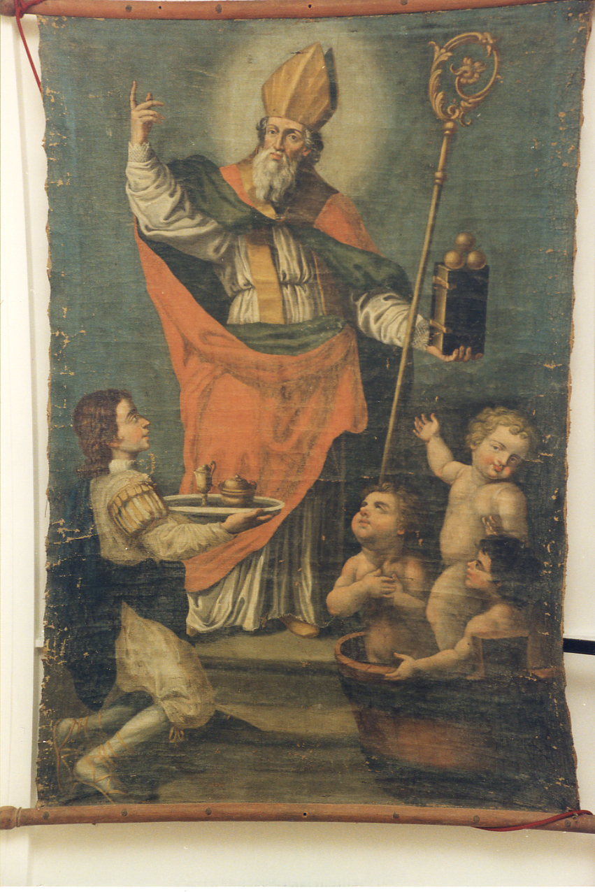 San Nicola di Bari e committente (?) (dipinto) - ambito abruzzese (sec. XIX)