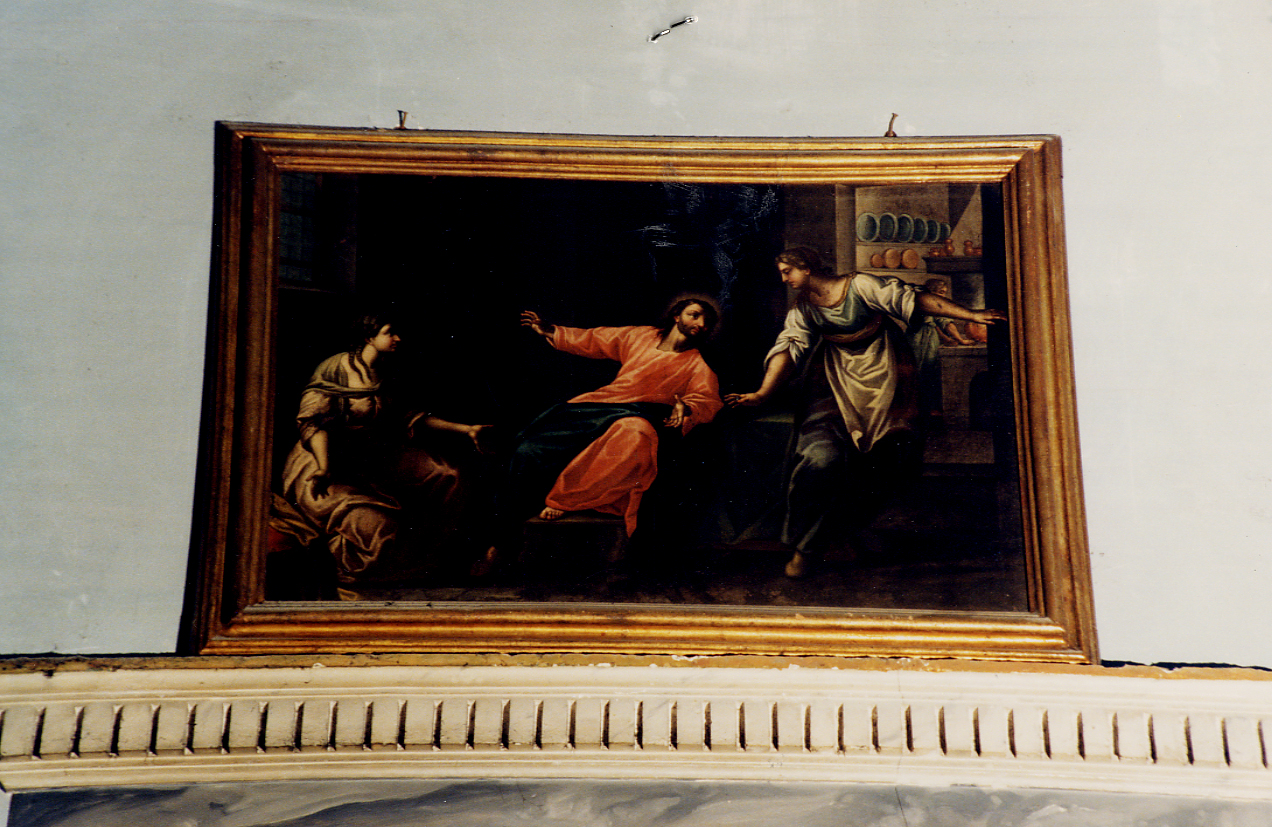 Cristo a casa di Marta e Maria (dipinto) - ambito romano (inizio sec. XVIII)