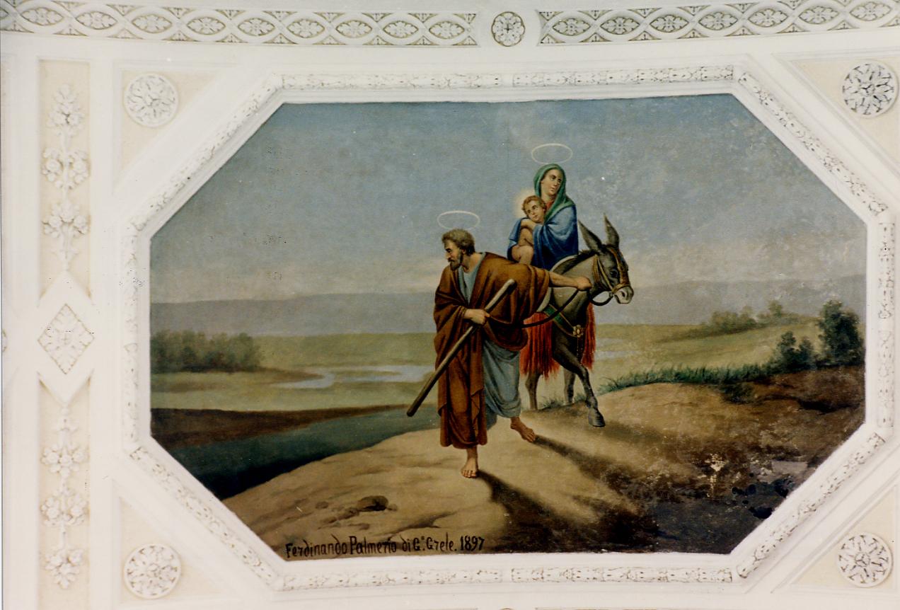 Fuga in Egitto (dipinto) di Palmerio Ferdinando (scuola) (sec. XIX)
