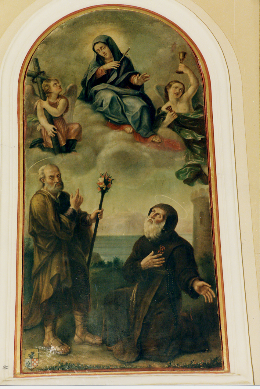 Madonna Addolorata con Santi e Angeli recanti i simboli della Passione (dipinto) - ambito abruzzese (inizio sec. XVII)