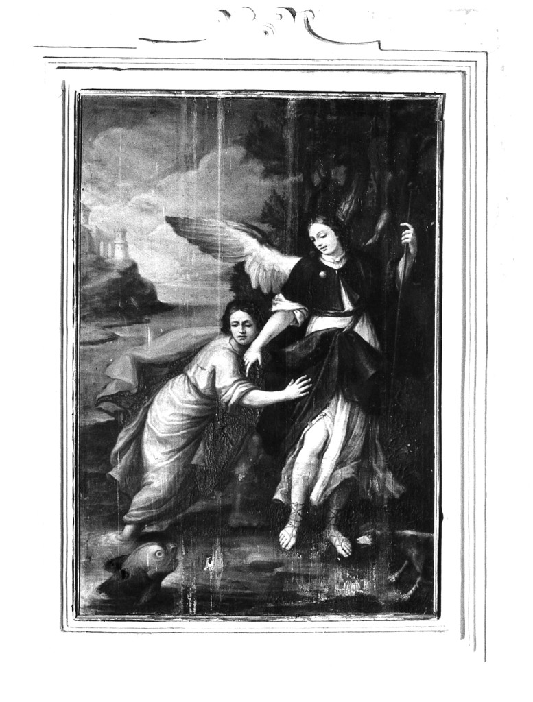 TOBIA E SAN RAFFAELE ARCANGELO (dipinto) di Conti Vincenzo di Francesco (fine/inizio secc. XVIII/ XIX)