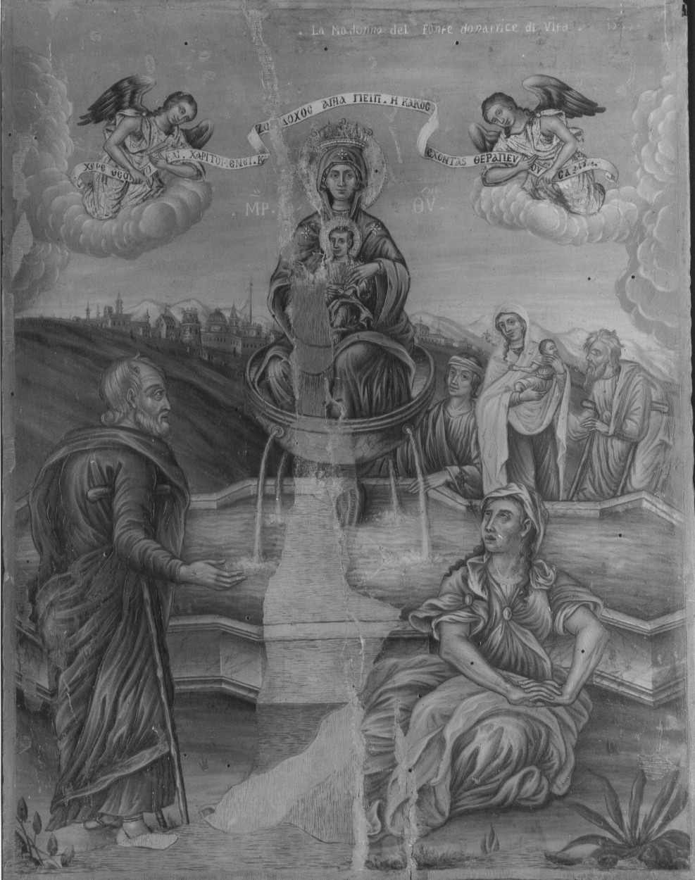 Madre di Dio "fonte di vita", Madonna con Bambino (icona) di Karusos Eustathios (attribuito) (terzo quarto sec. XVIII)