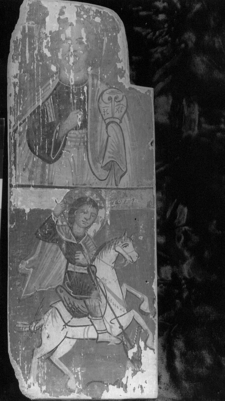Santi Pietro e Giorgio, Santi Pietro e Giorgio (scomparto di trittico, frammento) - produzione greca (fine/inizio secc. XVIII/ XIX)