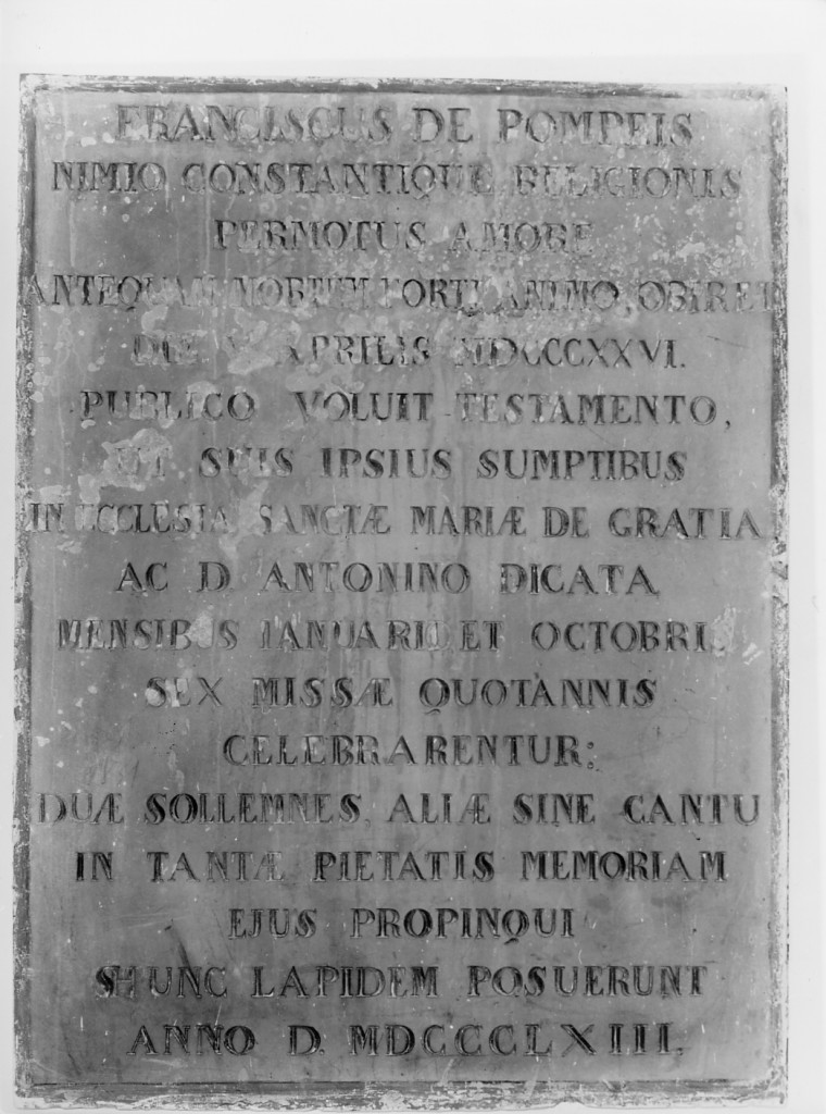 lapide - ambito Italia centrale (sec. XIX)