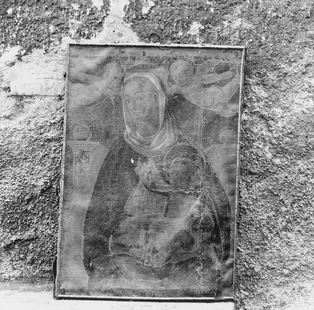 Madonna con personaggi che implorano il suo aiuto (dipinto) - ambito dell'Italia centrale (sec. XVIII)