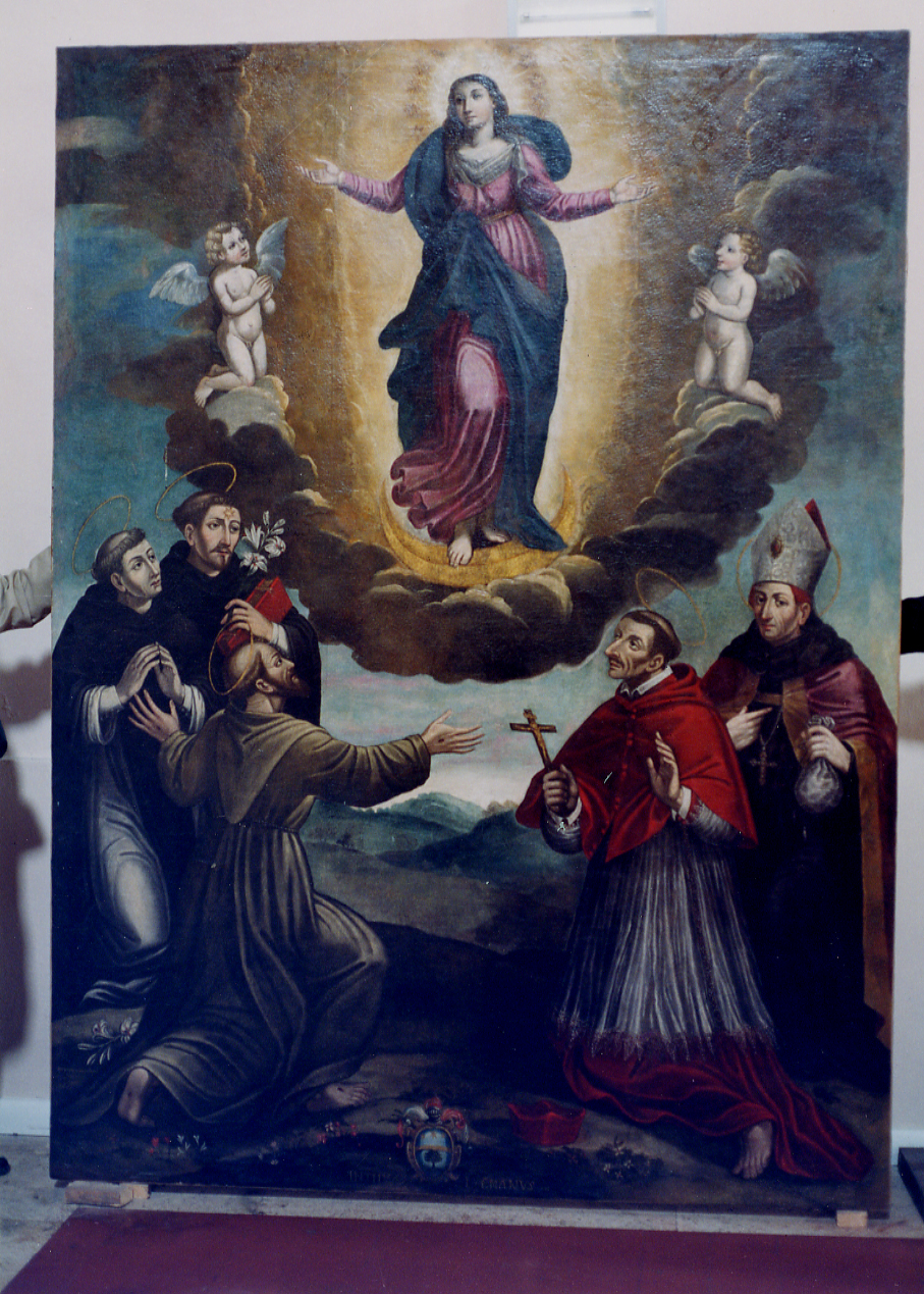 IMMACOLATA CONCEZIONE E SANTI (dipinto, opera isolata) - ambito italiano (sec. XVI)