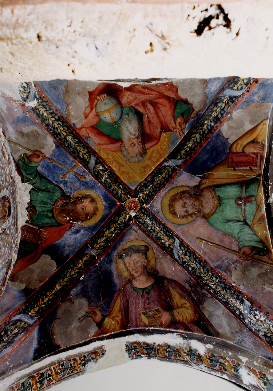 DIO PADRE BENEDICENTE E SANTI (dipinto) - ambito abruzzese (seconda metà sec. XVI)