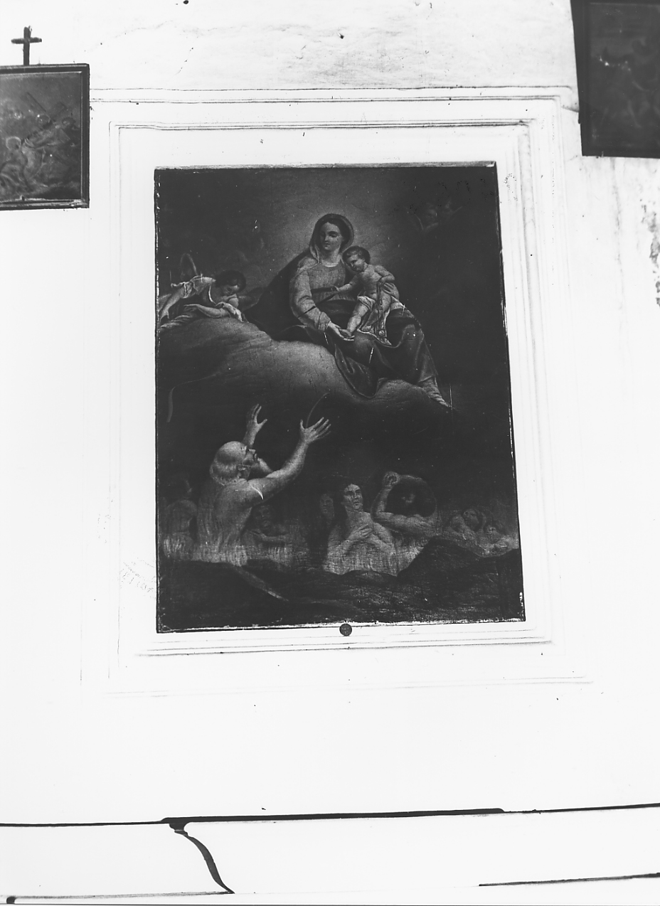 MADONNA CHE INTERCEDE PER LE ANIME DEL PURGATORIO (dipinto) - ambito abruzzese (sec. XVII)