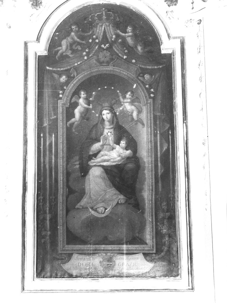 Madonna con personaggi che implorano il suo aiuto (dipinto) - ambito dell'Italia centrale (sec. I)