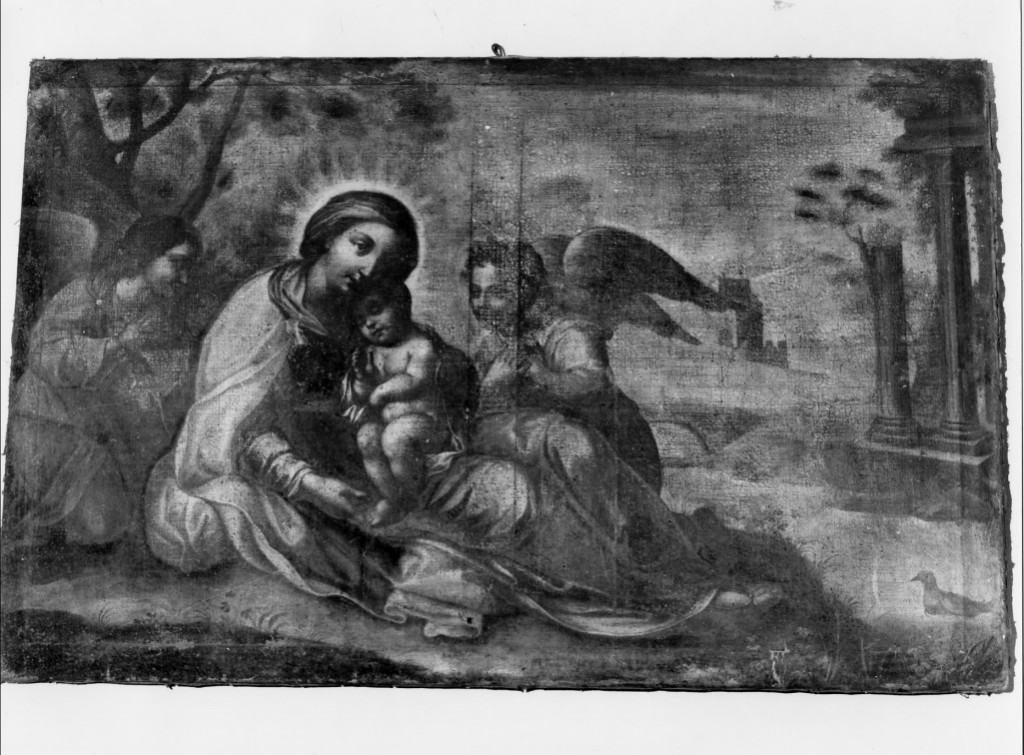 Madonna con Bambino ed angeli (dipinto) - ambito dell'Italia centrale (sec. I)