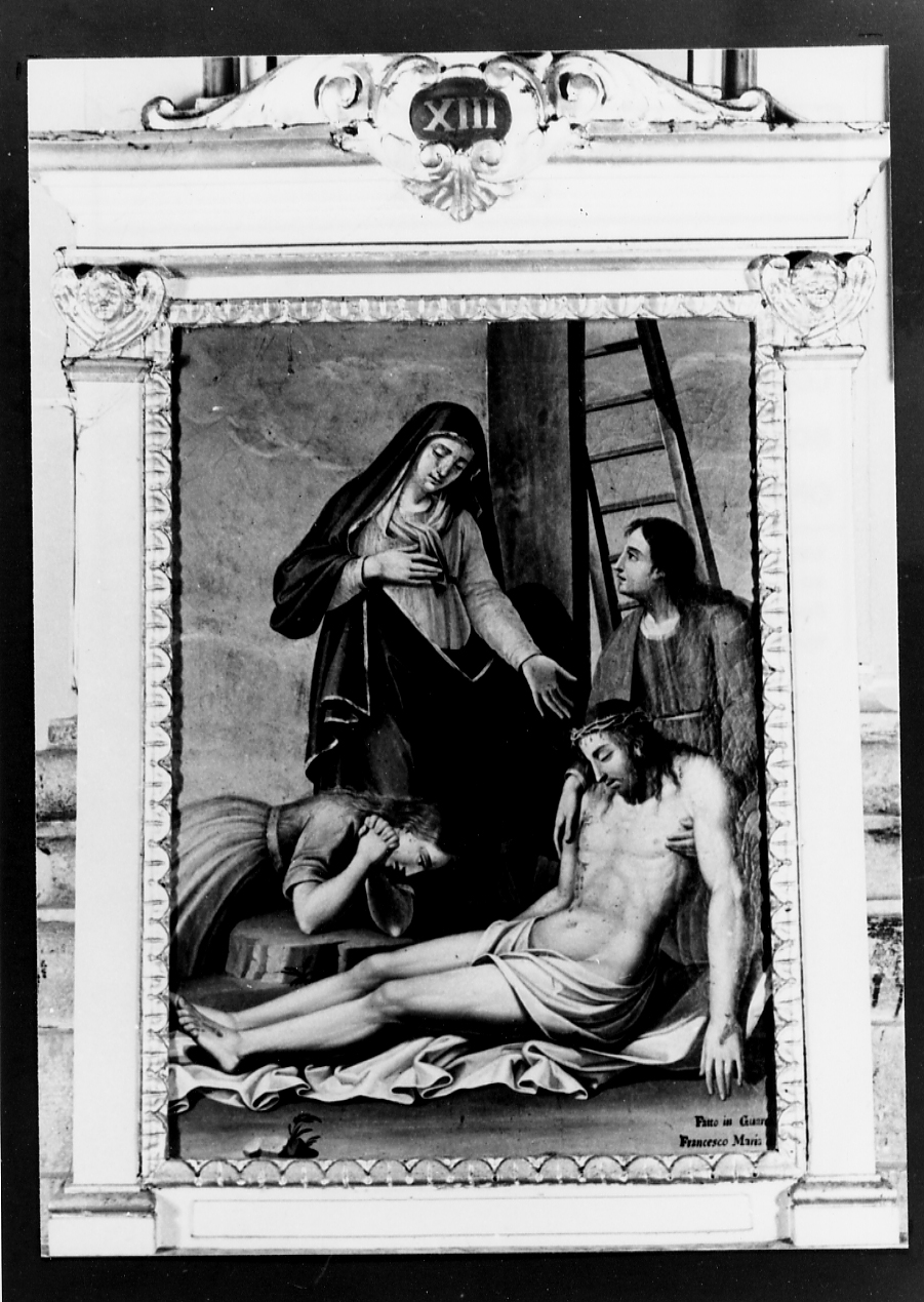 STAZIONE XIII: GESU' DEPOSTO DALLA CROCE (dipinto, serie) di De Benedictis Francesco Maria (sec. XIX)