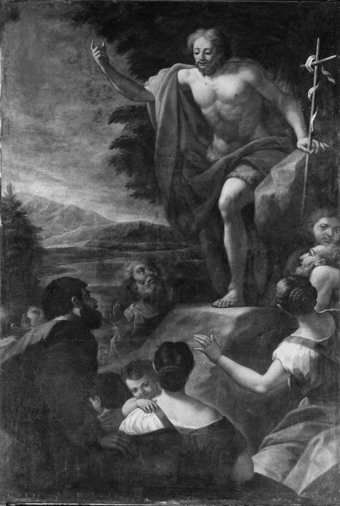 SAN GIOVANNI BATTISTA PREDICA NEL DESERTO (dipinto) - ambito abruzzese (seconda metà sec. XVII)